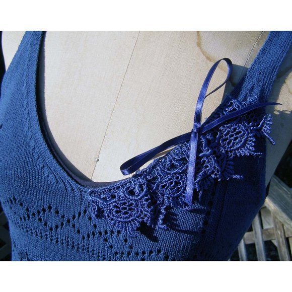 NEW 2 layer Blue dress by Rebecca size M 6-8 - Picture 8 of 10